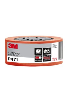 3M Ruban Adhesiva de PVC - 48mm x 33m - Haute visibilité - Couleur Orange