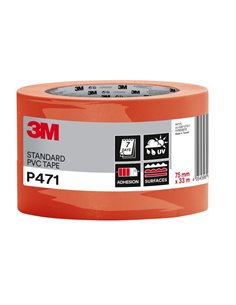 3M Ruban Adhesiva de PVC - 75mm x 33m - Haute visibilité - Couleur Orange