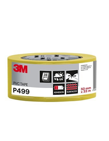 3M Ruban Adhesiva de PVC - 50mm x 33M - Haute visibilité - Couleur Jaune