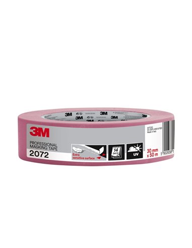 3M Ruban de Enmascarar Pour Superficies Delicadas - 30mm x 50m - Couleur Rose