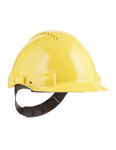 3M Casco Protector - Avec Ventilacion - Sensor Uvicator - Pin de Ajuste - Couleur Jaune
