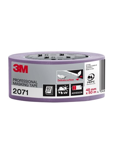 3M Ruban de Enmascarar Pour Superficies Delicadas - 48mm x 50m - Couleur Lavanda