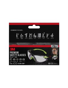 3M Solus Gafas de Sécurité - Junta de Espuma Acoplable - Lente Incolora - Revestimiento Antivaho - Antirrayaduras - Protection U