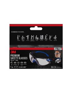 3M Solus Gafas de Sécurité - Junta de Espuma Acoplable - Revestimiento Antivaho - Lente Transparent - Antirrayaduras - Protectio