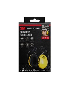 3M Peltor Optime Orejeras Auditivas Pour Casco - SNR 26dB - Jaune - Peso Léger - Réglable - Couleur Jaune