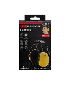3M Peltor Optime Orejeras Auditivas - SNR 27dB - Comoda Diadema - Réglable - Peso Léger - Couleur Noir/Jaune