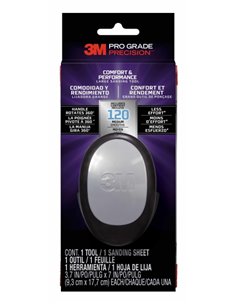 3M Pro Grade Precision Comfort & Performance Herramienta Manual de Lijado - Format Grande - 9.3x17.7cm - Couleur Noir/Gris