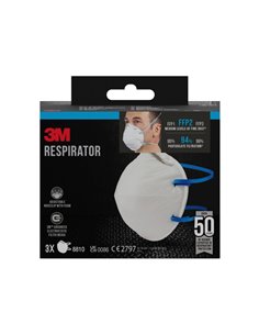3M Pack de 3 Mascarillas Pour Particulas FFP2 - Desechable - Sans Valvula - Pour Niveles Medios de Particulas - Couleur Blanc