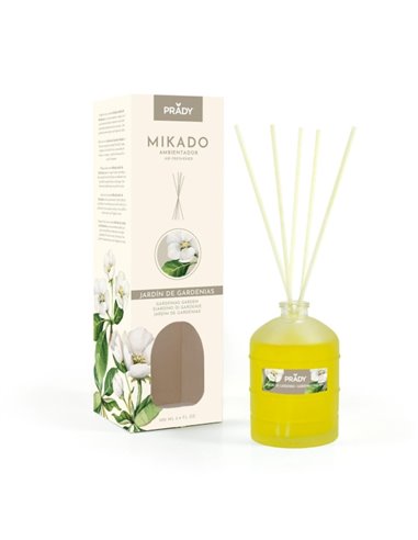 Prady Ambientador Mikado Jardin de Gardenias - Flacon de Cristal 100 ml et Varitas Difusoras