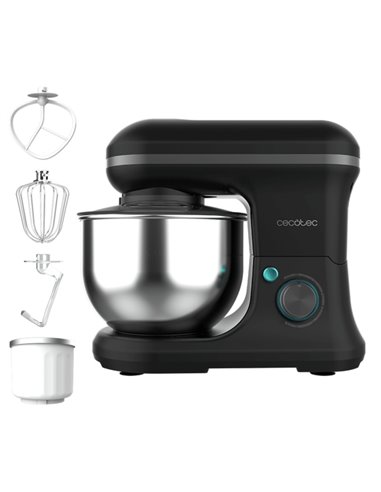Cecotec Cecomixer Merengue 5L 1200 Ice-Cream Black Batidora Amasadora - 1200W - Bol 5L - Accesorios Multifuncion - Movimiento Pl