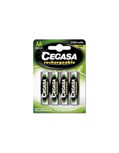 Cegasa Rechargeable Pack de 4 Pilas Recargables AA HR6 2100mAh