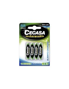 Cegasa Rechargeable Pack de 4 Pilas Recargables AAA HR03 800mAh - Tecnologia RTU