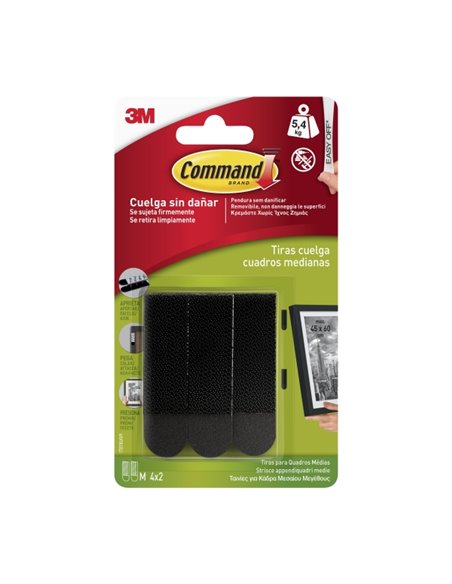 Command Tiras Adhesivas Pour Colgar Cuadros - Couleur Noir
