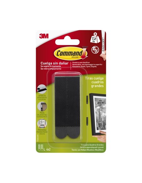 Command Tiras Adhesivas Pour Colgar Cuadros - Couleur Noir