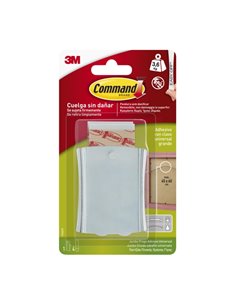 Command Universal Support Adhésif Avec Clavo Pour Colgar - 4 Tiras Adhesivas - Extra-grand - Supporte jusqu'à 3.6kg - Couleur Gr