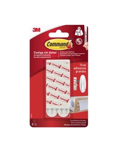 Command Tiras Adhesivas de Repuesto - Format L - Supporte jusqu'à 4.4kg - Couleur Blanc
