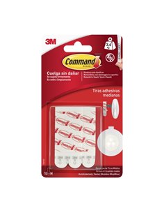 Command Pack de 10 Tiras Adhesivas de Repuesto - Format M - Supporte jusqu'à 3.4kg - Couleur Blanc
