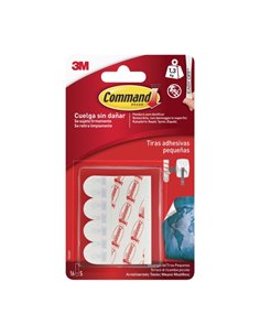 Command Pack de 16 Tiras Adhesivas de Repuesto - Formatos S - Supporte jusqu'à 1.3kg - Couleur Blanc