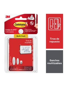 Command Tiras Adhesivas de Repuesto - Formatos Assortis - Supporte jusqu'à 4.4kg - Couleur Transparent