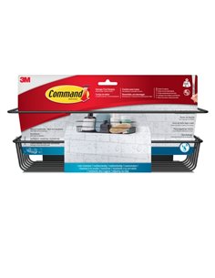 Command Cesto Organizador de Aseo - Supporte jusqu'à 3kg - Comprend 4 Tiras Adhesivas - Couleur Noir Mate