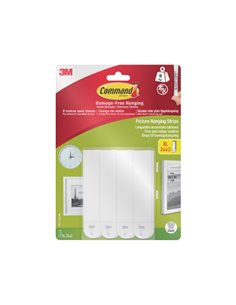 Command Pack de 48 Tiras Adhesivas Pour Objetos Pesados - 24 Pares XL - Supporte jusqu'à 9kg - Couleur Blanc