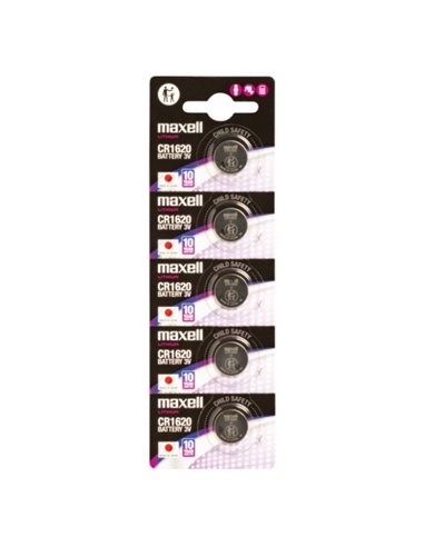 Maxell Lithium CR1620 Pack de 5 Pilas 3V