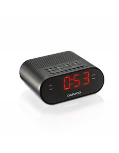Daewoo Radio Reloj Despertador AM/FM - Câble 1.5m - Écran LED - Jack 3.5mm - 131x120x58mm - Couleur Noir