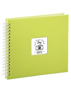 Hama Fine Art Album de Fotos Avec Spirale - 50 Paginas Blancas - Couvercle de Papier - 28x24cm - Couleur Vert Lima