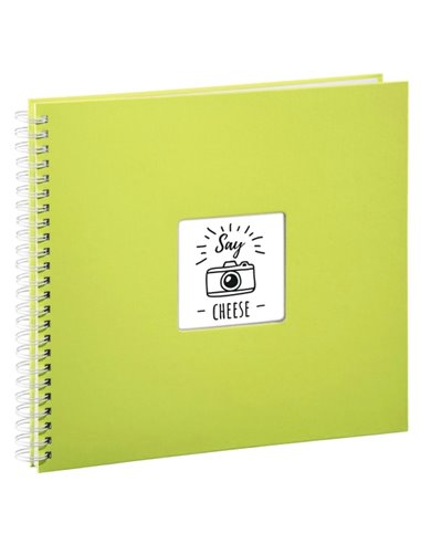 Hama Fine Art Album de Fotos Avec Spirale - 50 Paginas Blancas - Couvercle de Papier - 36x32cm - Couleur Vert Lima