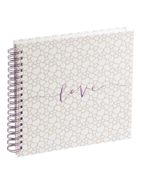 Hama Romance Album de Fotos Avec Spirale - 40 Paginas Blancas - Couvercle Plastificada - 28x24cm - Multicolor