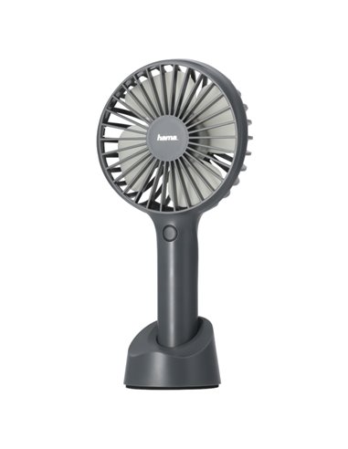 Hama Ventilateur Portable - Rechargeable - 3 Velocidades - Couleur Gris