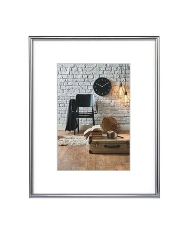 Hama Sevilla Decor Marco de Fotos A4 - Plastico - 22.5x31x2cm - Couleur Argent
