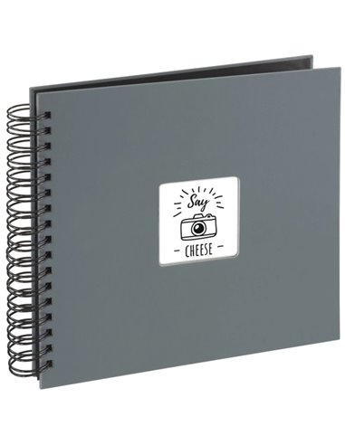 Hama Fine Art Album de Fotos Avec Spirale - 50 Paginas Negras - 28x24cm - Couleur Gris