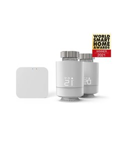 Hama Pack de 2 Termostatos de Radiador Inteligentes Avec Centralita - Temperatura Regulable - WLAN - Compatible Avec Asistente d