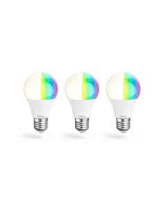 Hama Pack de 3 Bombillas LED E27 Intelligente - Potencia 8.5W - RGBW - WiFi - Compatible Avec Asistente de Voz - Control Avec Ap