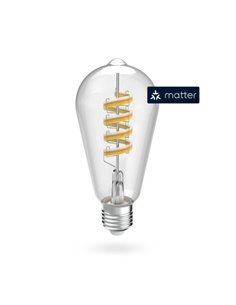 Hama Bombilla LED E27 Intelligente - Potencia 4.9W - RGBW - WiFi - Compatible Avec Asistente de Voz - Control Avec App - Estilo 
