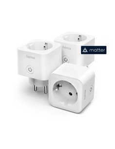 Hama Pack de 3 Enchufes WLAN Inteligentes - Potencias Jusqu'à 3680W - WiFi - Temporizador - IP20 - Compatible Avec Asistente de 