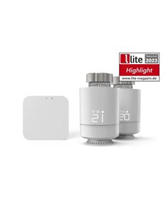Hama Pack de 2 Termostatos de Radiador Inteligentes Avec Centralita - Temperatura Regulable - WLAN - Compatible Avec Asistente d