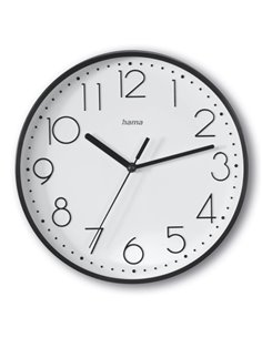 Hama Salina Reloj de Pared Analogico - Silencioso - Funciona Avec 1 Pila AA - 22x3.5cm - Couleur Noir