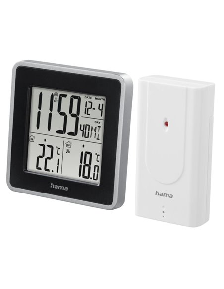 Hama Ews Intro Estacion Meteorologica - Reloj - Sensor Extérieur - Radiofrecuencia - Termometro - Higrometro - 9.5x3x9.5cm - Cou