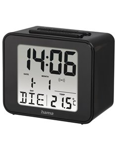 Hama Cube Radio Reloj Despertador - Écran digital - Termometro - Funcion de Repeticion de Alarma - Zona Horaria Réglable - 7x4x6