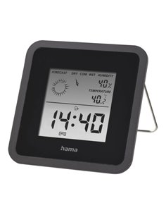 Hama Medidor de Temperatura et Humedad Pour Intérieur - Écran digital - Reloj - Funcion de Alarma - Prevision Meteorologica - Me