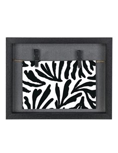 Hama Muro Marco de Fotos Avec Cordon - Bois MDF - 21.5x16.5x3.2cm - Couleur Noir