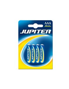 Jupiter Pack de 4 Pilas Salinas R03 AAA - Pilas Salinas Pour Aparatos de Bajo Consumo