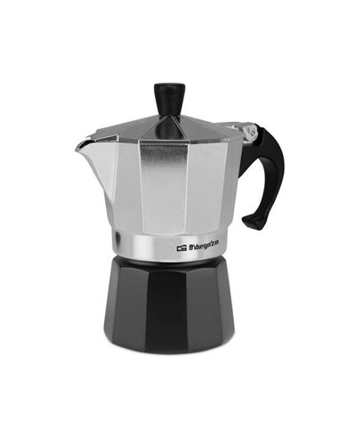 Orbegozo KFM 330 Cafetera de Aluminium Pour Tres Tazas - Mango Ergonomique - Valvula de Sécurité - Compatible Avec Cocinas à Gas