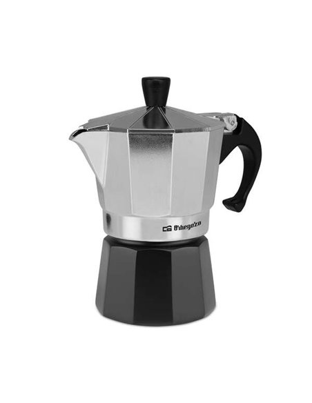 Orbegozo KFM 330 Cafetera de Aluminium Pour Tres Tazas - Mango Ergonomique - Valvula de Sécurité - Compatible Avec Cocinas à Gas