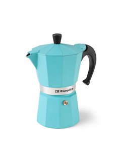 Orbegozo KFV 645 Cafetera de Aluminium - Prepara 6 Tazas de Cafe en Minutos - Compatible Avec Diferentes Tipos de Cocinas - Mang