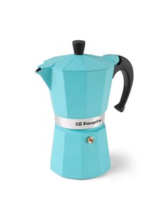 Orbegozo KFV 945 Cafetera de Aluminium - Prepara 9 Tazas de Cafe en Minutos - Compatible Avec Todo Tipo de Cocinas - Mango Ergon