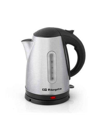 Orbegozo KT 6021 Hervidor de Eau Eficaz - Capacité 1.7 Litros - Potencia 2200W - Base Giratoria Sans Câble - Corps de Acier Inox