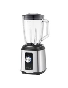 Muvip Batidora de Vaso 1800W 1.5L - 2 Velocidades - Funcion Pulse - Corps Acier Inoxydable - Cuchillas Dentadas Avec Recubrimien